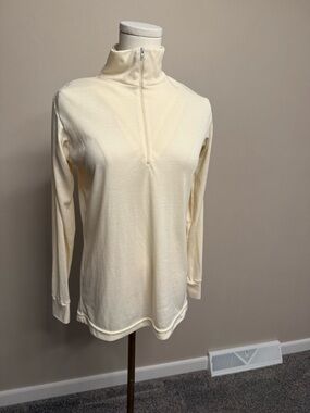 Patagonia Cream Off White Capilene Lightweight Long Sleeve Top 1/4 Zip